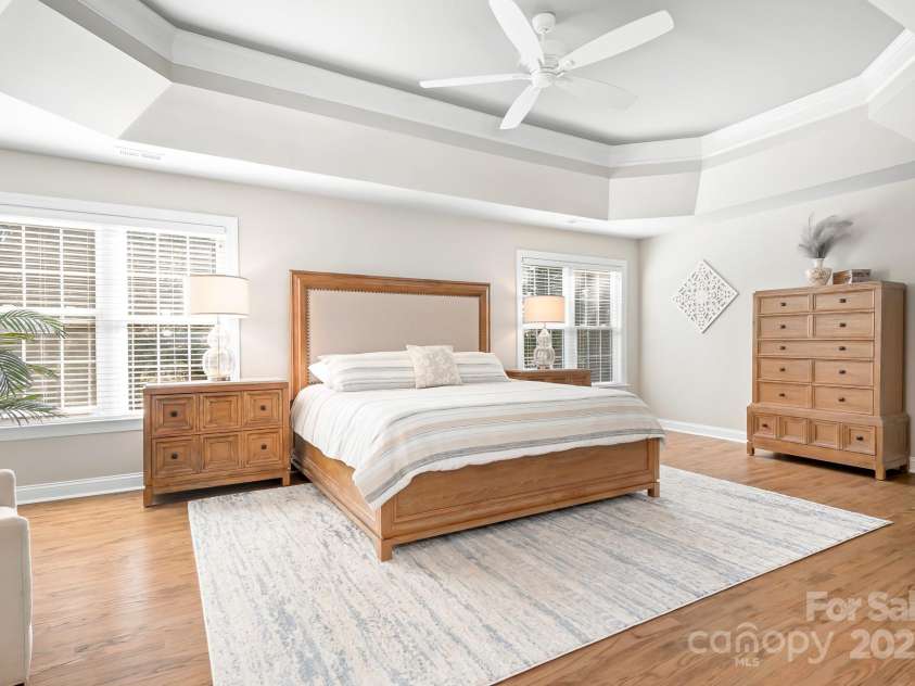 15124 Hugh Mcauley Road, Huntersville, NC 28078.  MLS# CAR4234988, YatesRealty ID 4079. Large primary bedroom with gleaming new hardwoods