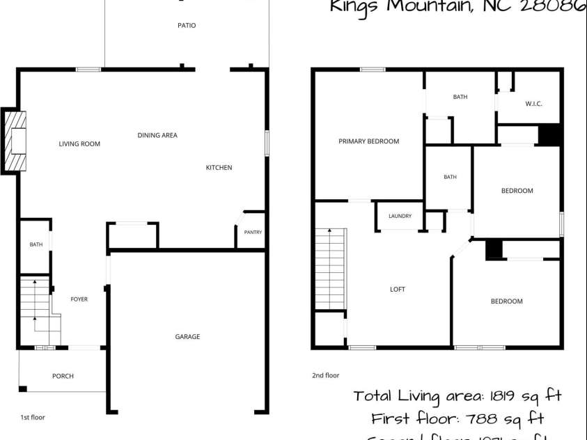 1232 Phifer Road, Kings Mountain, NC 28086.  MLS# CAR4361714, YatesRealty ID 40812. Floor Plan