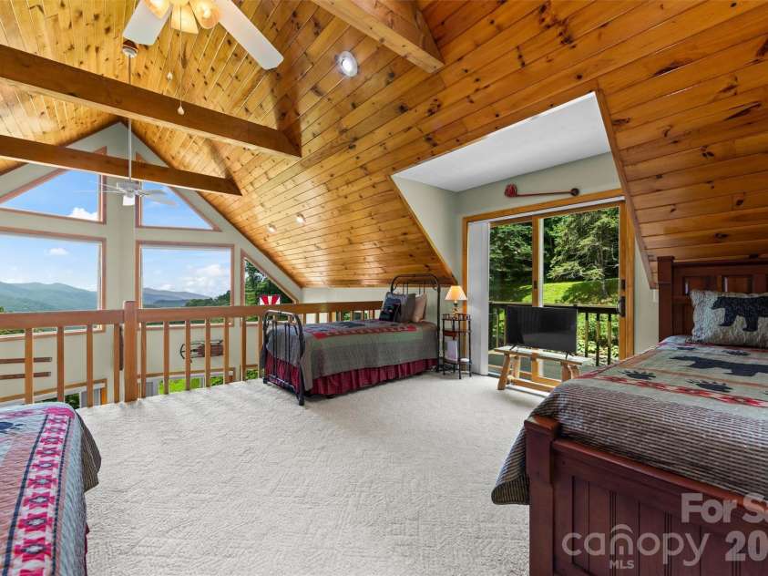 670 Parkway Drive, Maggie Valley, NC 28751.  MLS# CAR4405565, YatesRealty ID 40834. Loft with that view