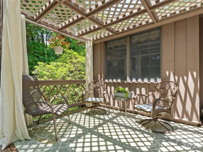 3 Westbridge Drive, Hendersonville, NC 28739.  MLS# CAR4398725, YatesRealty ID 40837. Pergola Area of Deck