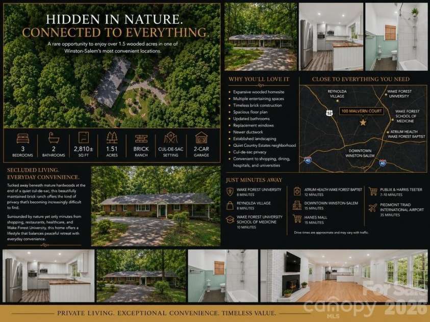 100 Malvern Court, Winston Salem, NC 27106.  MLS# CAR4397452, YatesRealty ID 40839. 