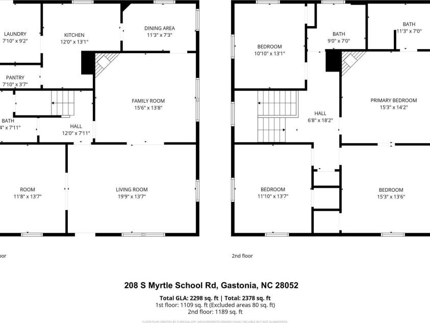 208 Myrtle School Road, Gastonia, NC 28052.  MLS# CAR4355887, YatesRealty ID 40913. 
