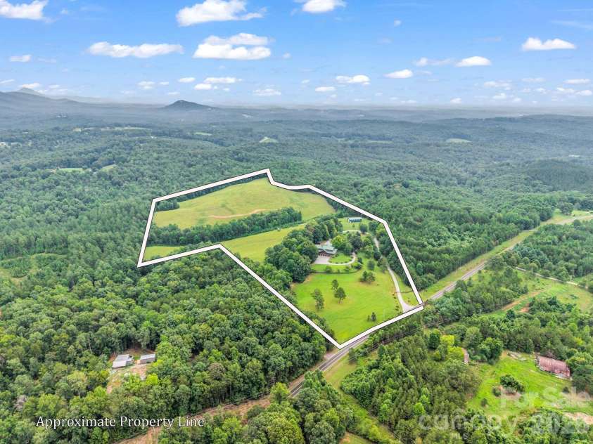 1054 Rainbow Rapids Road, Rutherfordton, NC 28139.  MLS# CAR4408233, YatesRealty ID 40976. Aerial (Lines are approximate)