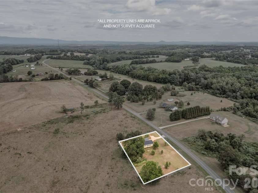 3837 Harris Creek Road, Lawndale, NC 28090.  MLS# CAR4406969, YatesRealty ID 41009. Aerial View