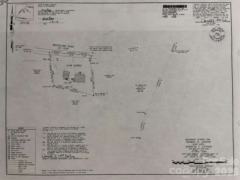 3080 Whitesides Road, Forest City, NC 28139.  MLS# CAR4406790, YatesRealty ID 41050. Survey