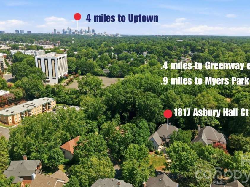 1817 Asbury Hall Court, Charlotte, NC 28209.  MLS# CAR4408359, YatesRealty ID 41089. 