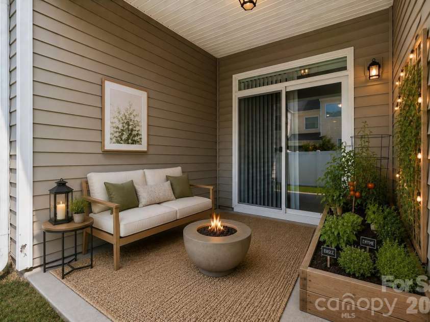 11311 Savannah Creek Drive, Charlotte, NC 28273.  MLS# CAR4409279, YatesRealty ID 41099. Virtually Staged Covered Patio