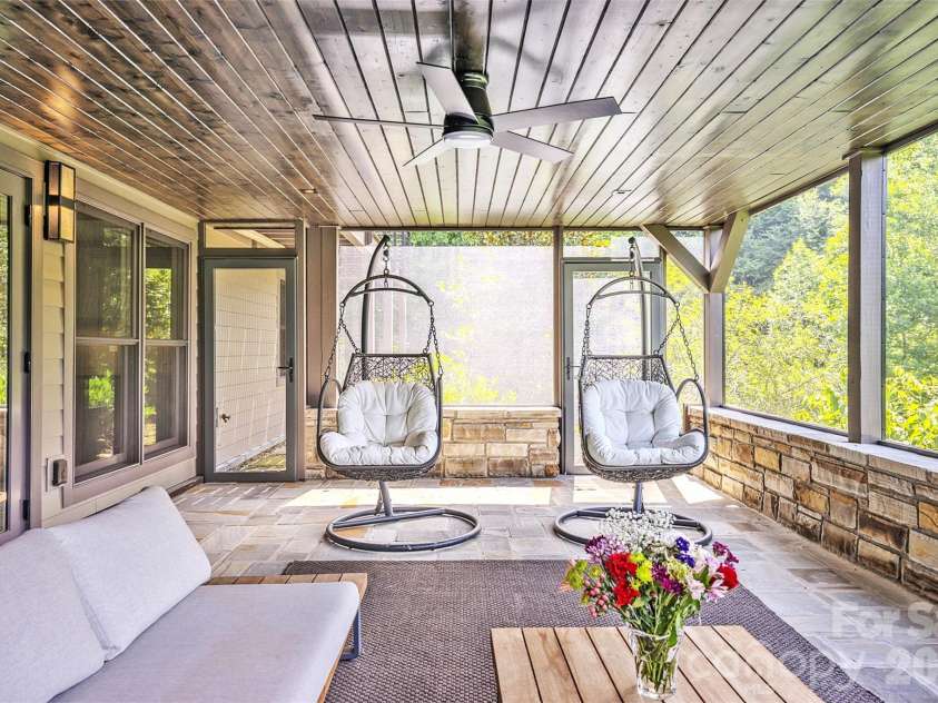 294 Red Knob Lane, Marshall, NC 28753.  MLS# CAR4405147, YatesRealty ID 41131. LOWER LEVEL SCREENED PORCH