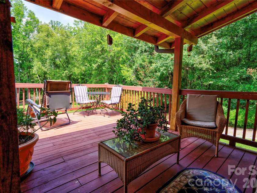 495 Shires Road, Ellenboro, NC 28040.  MLS# CAR4409161, YatesRealty ID 41135. Covered Portion of Back Deck