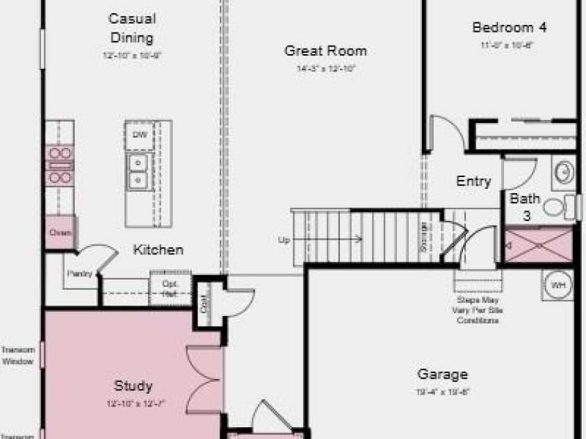1710 Hubert Graham Way, Tega Cay, SC 29708.  MLS# CAR4389281, YatesRealty ID 41142. First Floor Plan - Additional Highlights Include: a covered back patio, gourmet kitchen, and a study with double doors and additional windows