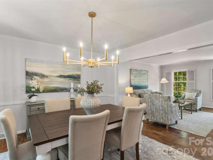 7721 Bradenton Drive, Charlotte, NC 28210.  MLS# CAR4408258, YatesRealty ID 41159. Dining Room – Spacious formal dining area with abundant natural light and an open connection to the surrounding living spaces.