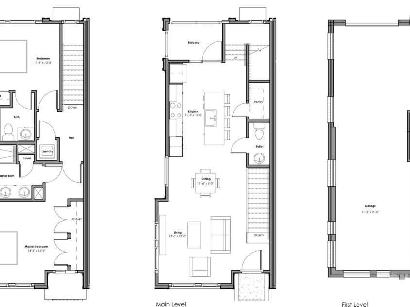 2860 Youngblood Street, Charlotte, NC 28203.  MLS# CAR4410170, YatesRealty ID 41167. Three-Level Floor Plan