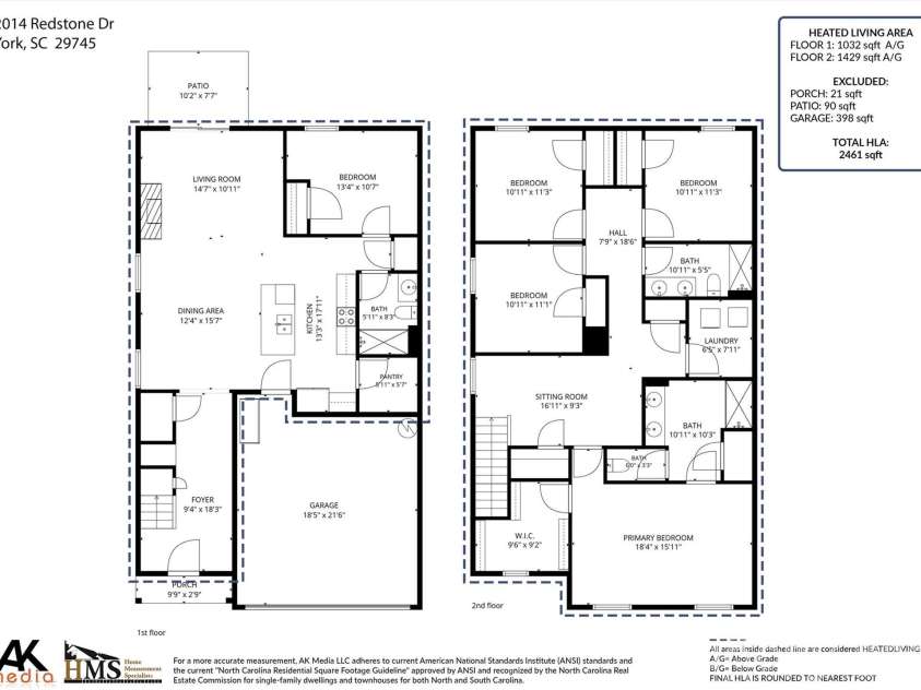 2014 Redstone Drive, York, SC 29745.  MLS# CAR4411044, YatesRealty ID 41222. Floor plan