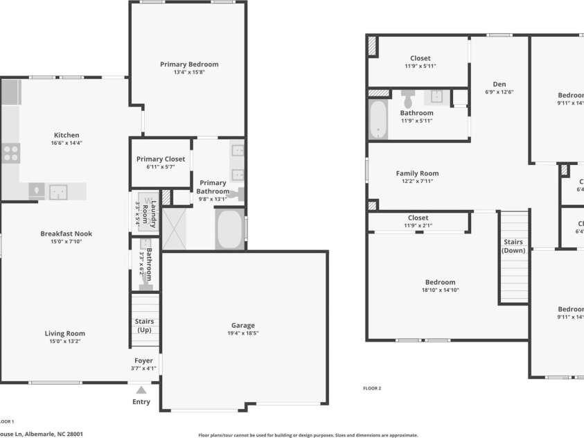 616 Smokehouse Lane, Albemarle, NC 28001.  MLS# CAR4231817, YatesRealty ID 4125. Floor Plan