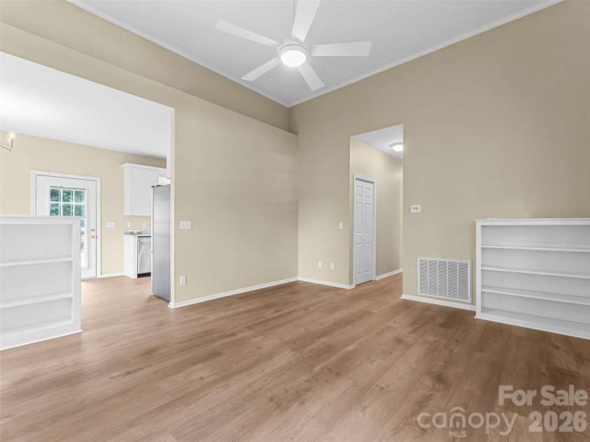 66 Hyde Avenue, Tryon, NC 28782.  MLS# CAR4403009, YatesRealty ID 41303. LR has 2 built-ins