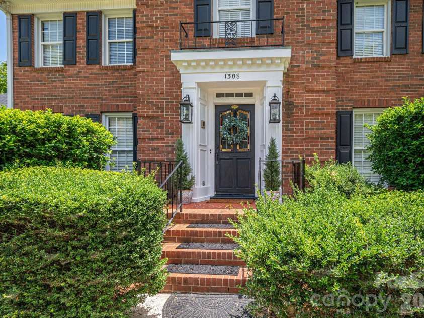 1308 Dumbarton Road, Gastonia, NC 28054.  MLS# CAR4396457, YatesRealty ID 41313. Stately front door