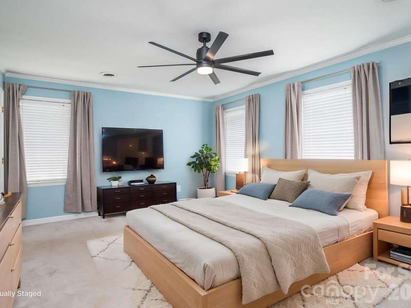 1308 Dumbarton Road, Gastonia, NC 28054.  MLS# CAR4396457, YatesRealty ID 41313. Virtually Staged Primary Bedroom