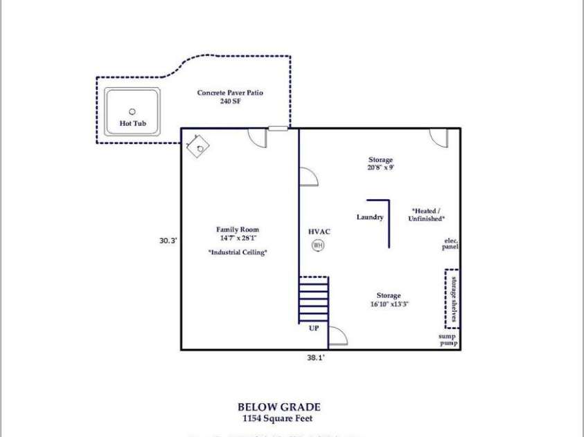 26 Moriah Lane, Asheville, NC 28803.  MLS# CAR4409521, YatesRealty ID 41314. Basement level floor plan.