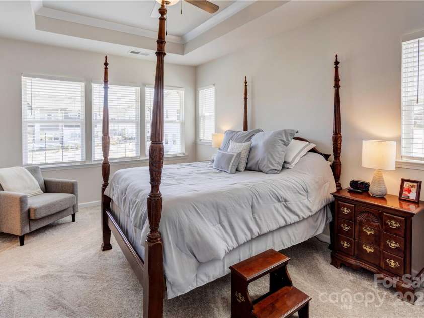 6391 Lopez Court, Kannapolis, NC 28081.  MLS# CAR4239053, YatesRealty ID 4137. Primary bedroom with tray ceiling.