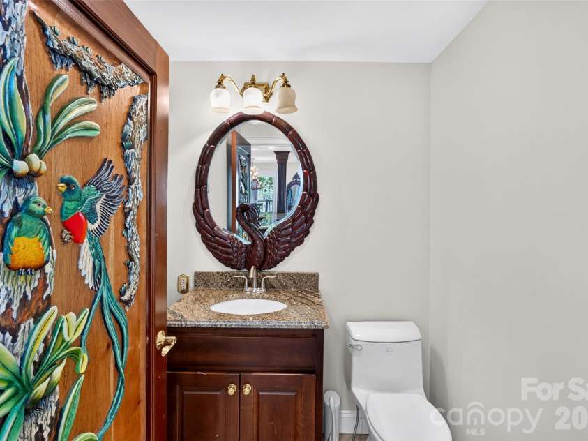 370 Mountain Side Drive, Columbus, NC 28722.  MLS# CAR4406974, YatesRealty ID 41377. Half Bath w/ Custom Door