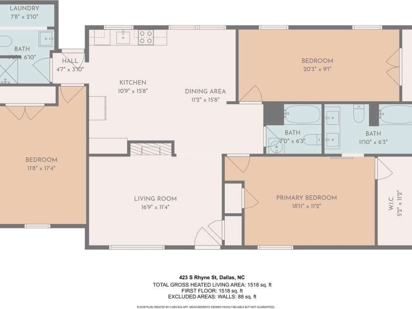 423 Rhyne Street, Dallas, NC 28034.  MLS# CAR4347659, YatesRealty ID 4143. 