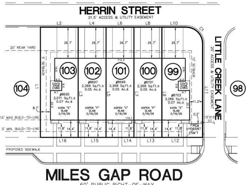 8697 Miles Gap Road, Indian Land, SC 29707.  MLS# CAR4411800, YatesRealty ID 41477. 8697 Miles Gap Road Preliminary Plot Plan