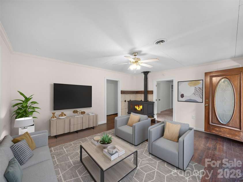 1644 State Hwy 80 S None, Burnsville, NC 28714.  MLS# CAR4408364, YatesRealty ID 41533. Living Room Entry (Virtually Staged)