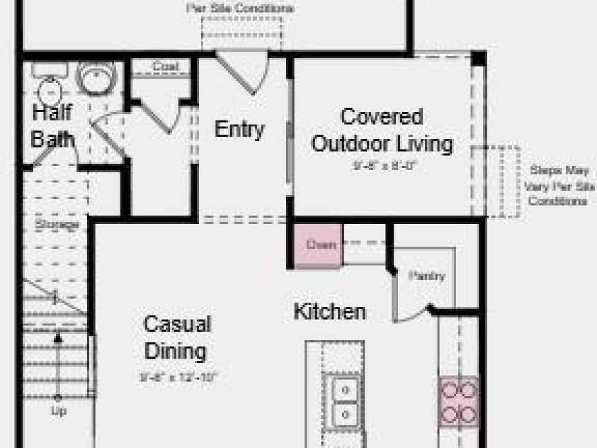 8692 Miles Gap Road, Indian Land, SC 29707.  MLS# CAR4411785, YatesRealty ID 41542. Main Level Floor Plan - Additional Highlights Include: extended laminate flooring at first floor, alternate primary bath layout with tile shower pan, tile surround and ledge, 220volt /50-amp outlet at garage, 36