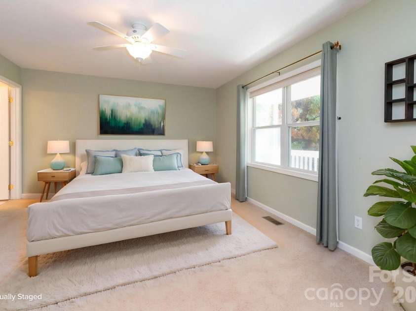 73 Ridge Brook Drive, Weaverville, NC 28787.  MLS# CAR4406346, YatesRealty ID 41544. Virtually staged - primary bedroom