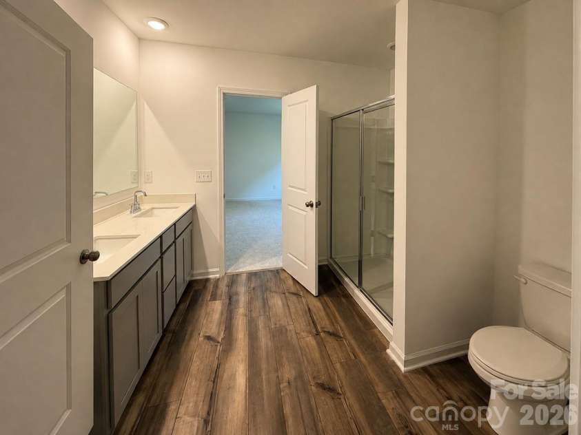 161 Spotted Way, Troutman, NC 28166.  MLS# CAR4406028, YatesRealty ID 41562. Beauritful EVP flooring and linen closet