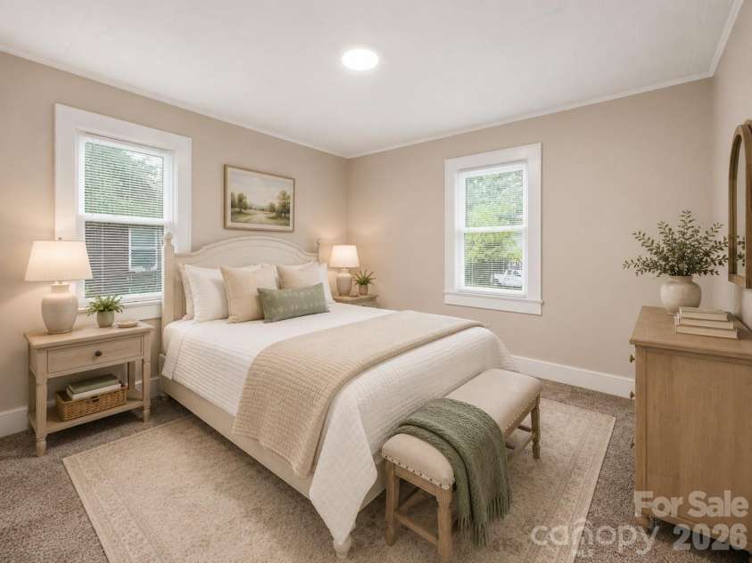 419 Jackson Street, Albemarle, NC 28001.  MLS# CAR4408886, YatesRealty ID 41626. Bedroom 1 -This image has been virtually staged.