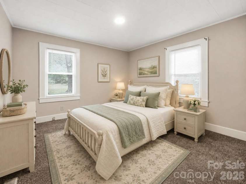 419 Jackson Street, Albemarle, NC 28001.  MLS# CAR4408886, YatesRealty ID 41626. Bedroom 2- This image has been virtually staged.