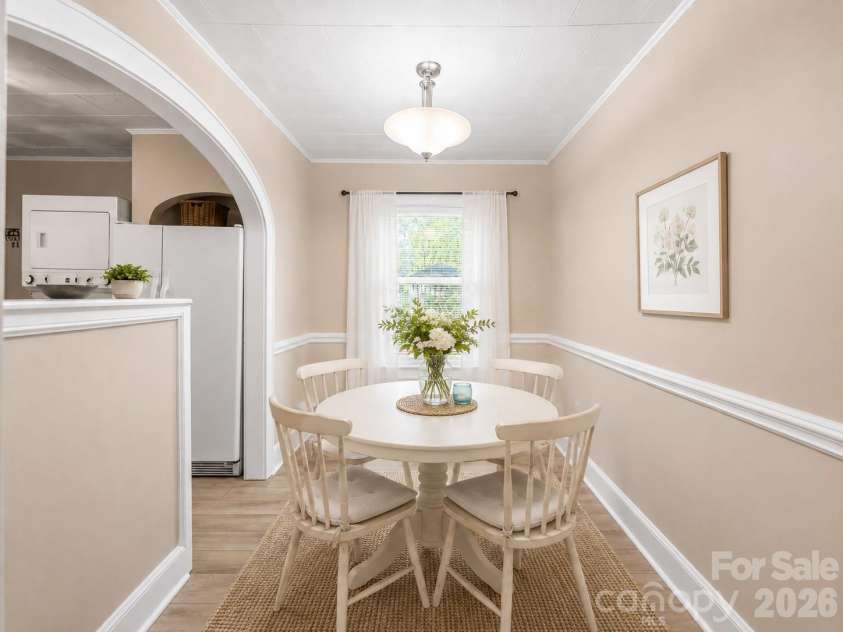 419 Jackson Street, Albemarle, NC 28001.  MLS# CAR4408886, YatesRealty ID 41626. Dining Room- This image has been virtually staged.