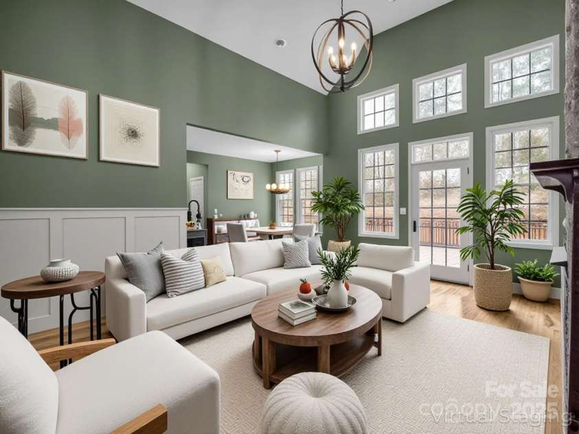 351 Rambling Creek, Tryon, NC 28782.  MLS# CAR4327105, YatesRealty ID 4163. Great Room with wood floors 