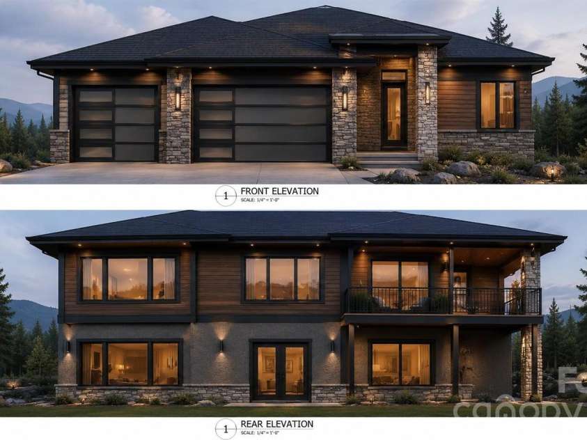 Lot 91 Apple Brandy Way, Burnsville, NC 28714.  MLS# CAR4409964, YatesRealty ID 41641. PROPOSED **MTN MODERN**  AI GENERATED