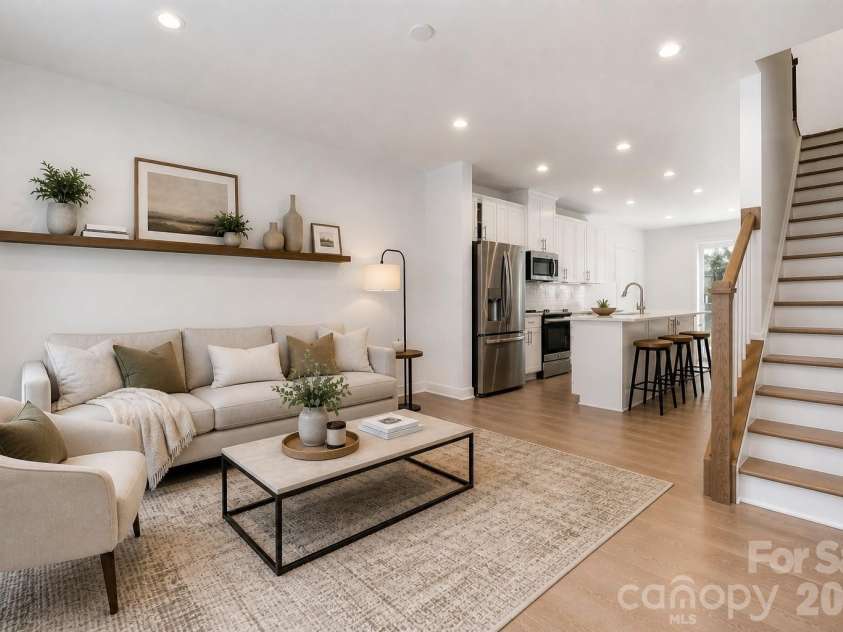 540 Billingsley Road, Charlotte, NC 28211.  MLS# CAR4307835, YatesRealty ID 4168. Virtually Staged Living Room