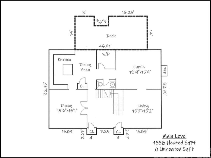 354 41st Avenue Place, Hickory, NC 28601.  MLS# CAR4411585, YatesRealty ID 41680. Floor Plan Main Level