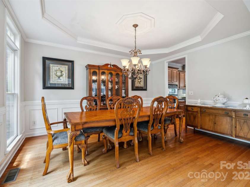 9142 Drayton Lane, Indian Land, SC 29707.  MLS# CAR4275785, YatesRealty ID 417. Formal Dining Room with Tray ceiling and pass through to the kitchen