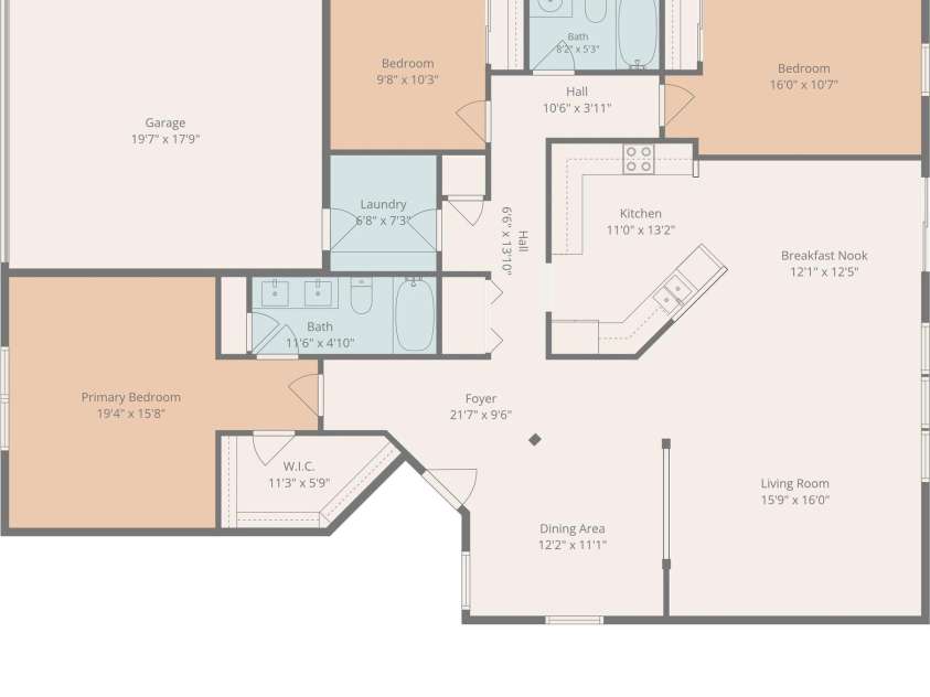 1604 Bray Drive, Charlotte, NC 28214.  MLS# CAR4409695, YatesRealty ID 41773. Floorplan