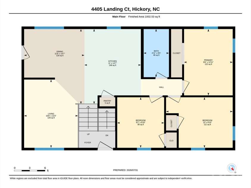 4405 Landing Court, Hickory, NC 28602.  MLS# CAR4409127, YatesRealty ID 41830. Main Floor