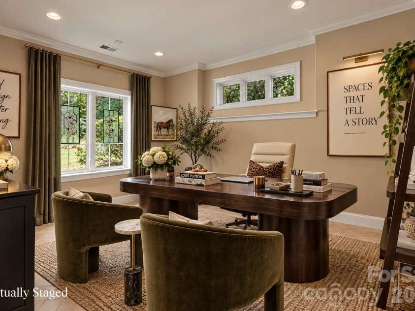 7967 Glen Abbey Circle, Stanley, NC 28164.  MLS# CAR4409089, YatesRealty ID 41832. Virtually Staged Home Office / Study(basement)