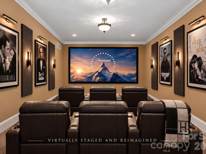 7967 Glen Abbey Circle, Stanley, NC 28164.  MLS# CAR4409089, YatesRealty ID 41832. Virtually Staged Home Theater