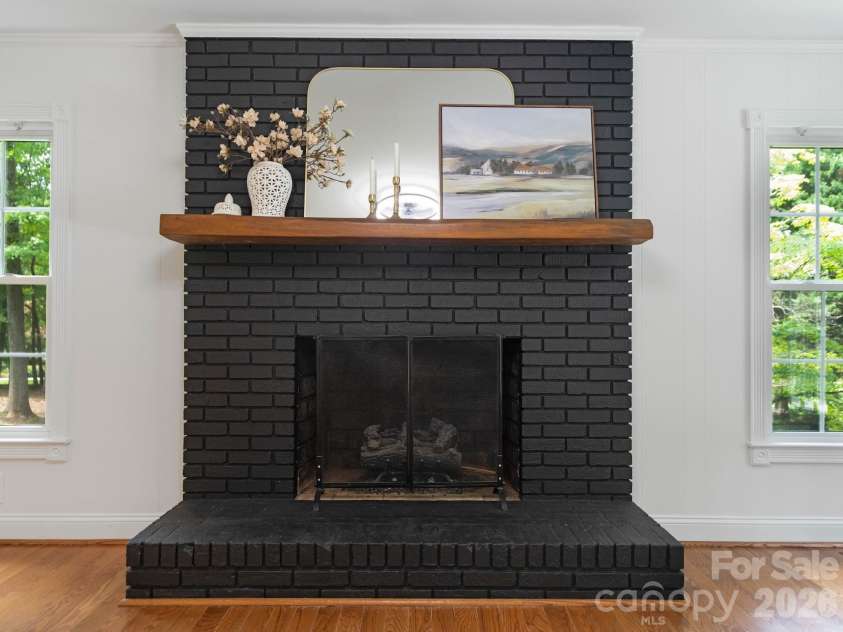110 Sawtooth Lane, Stanley, NC 28164.  MLS# CAR4409490, YatesRealty ID 41865. Gorgeous fireplace with gas logs