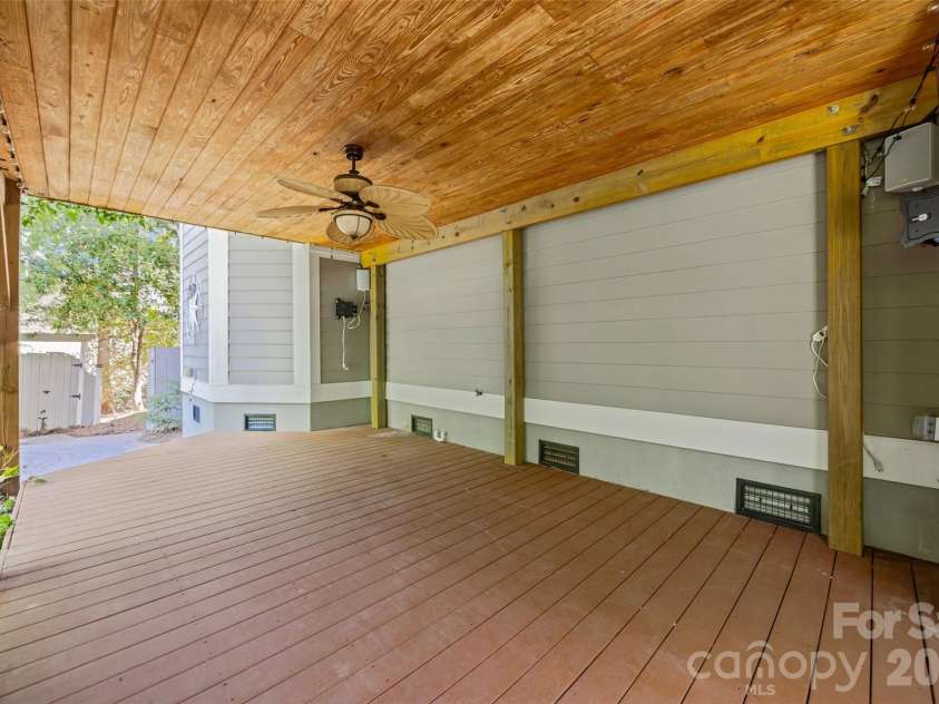 2455 Talbot Court, Sherrills Ford, NC 28673.  MLS# CAR4408385, YatesRealty ID 41880. Downstairs Covered Deck