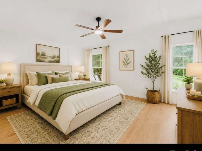 398 Staton Road, Flat Rock, NC 28731.  MLS# CAR4404515, YatesRealty ID 41912. Virtually staged Primary Bedroom