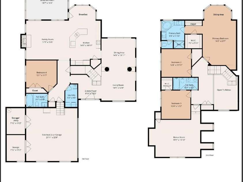 3512 Rhett Butler Place, Charlotte, NC 28270.  MLS# CAR4410435, YatesRealty ID 41915. Floorplan