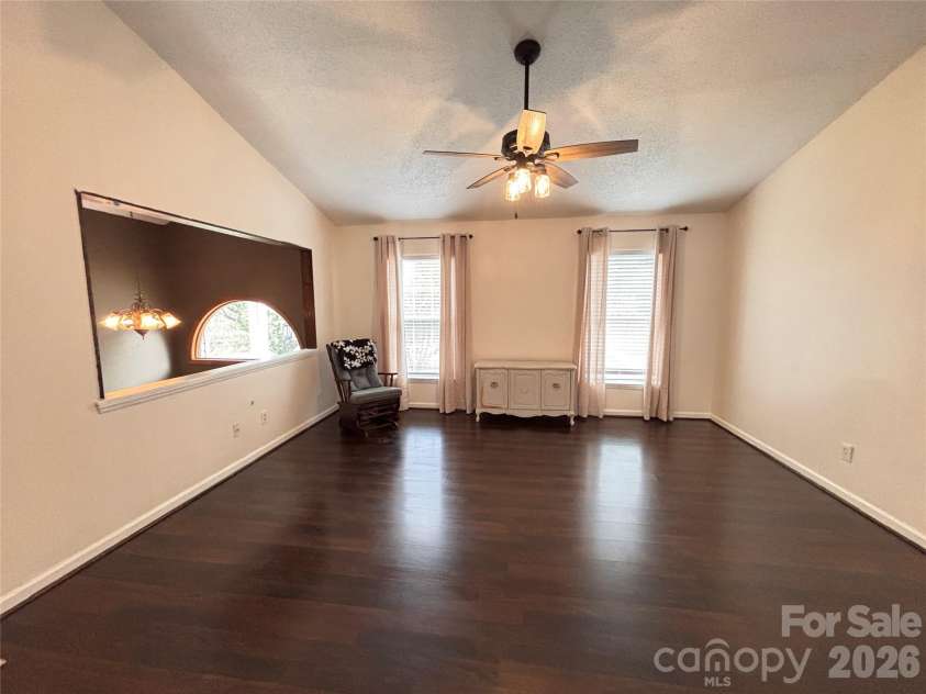 5164 Ralph Winchester Road, Lenoir, NC 28645.  MLS# CAR4346503, YatesRealty ID 41920. Living room with vaulted ceiling