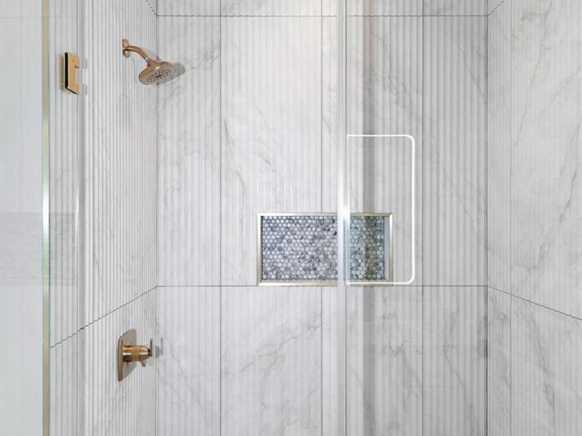62 Upper Moffitt Road, Asheville, NC 28805.  MLS# CAR4319276, YatesRealty ID 4195. Custom Tile Primary Shower