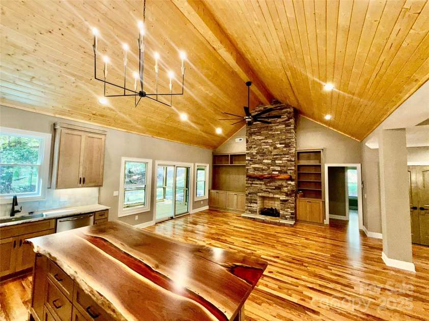 230 Catatoga Path, Brevard, NC 28712.  MLS# CAR4311178, YatesRealty ID 4201. Kitchen Open to GReat Room