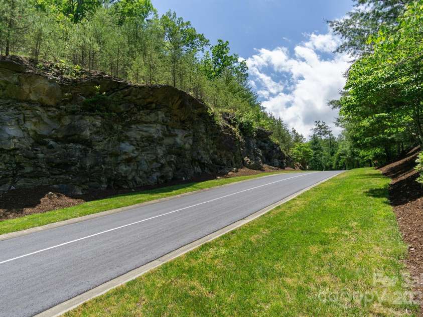 99999 Woodhen Way, Horse Shoe, NC 28742.  MLS# CAR4224774, YatesRealty ID 4206. Coming up road to main gate